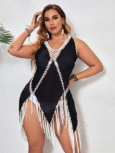 Pareo szydełkowe plus size