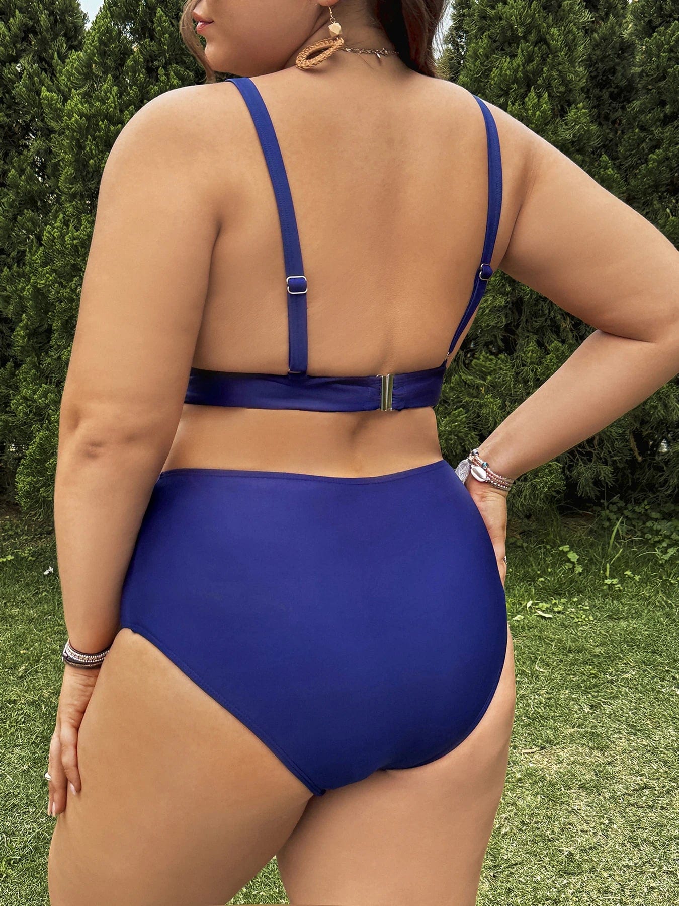 Strój kąpielowy plus size wysokie majtki