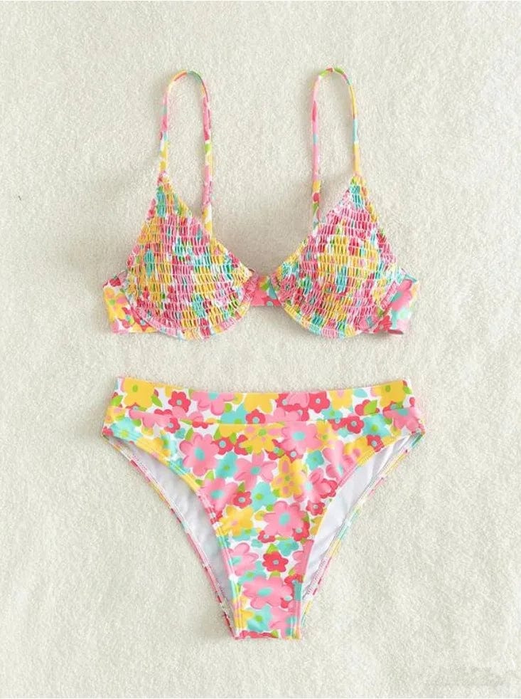 Usztywniane bikini w kwiaty