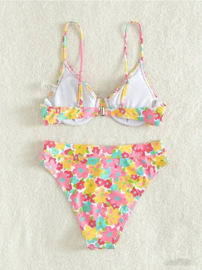 Usztywniane bikini w kwiaty